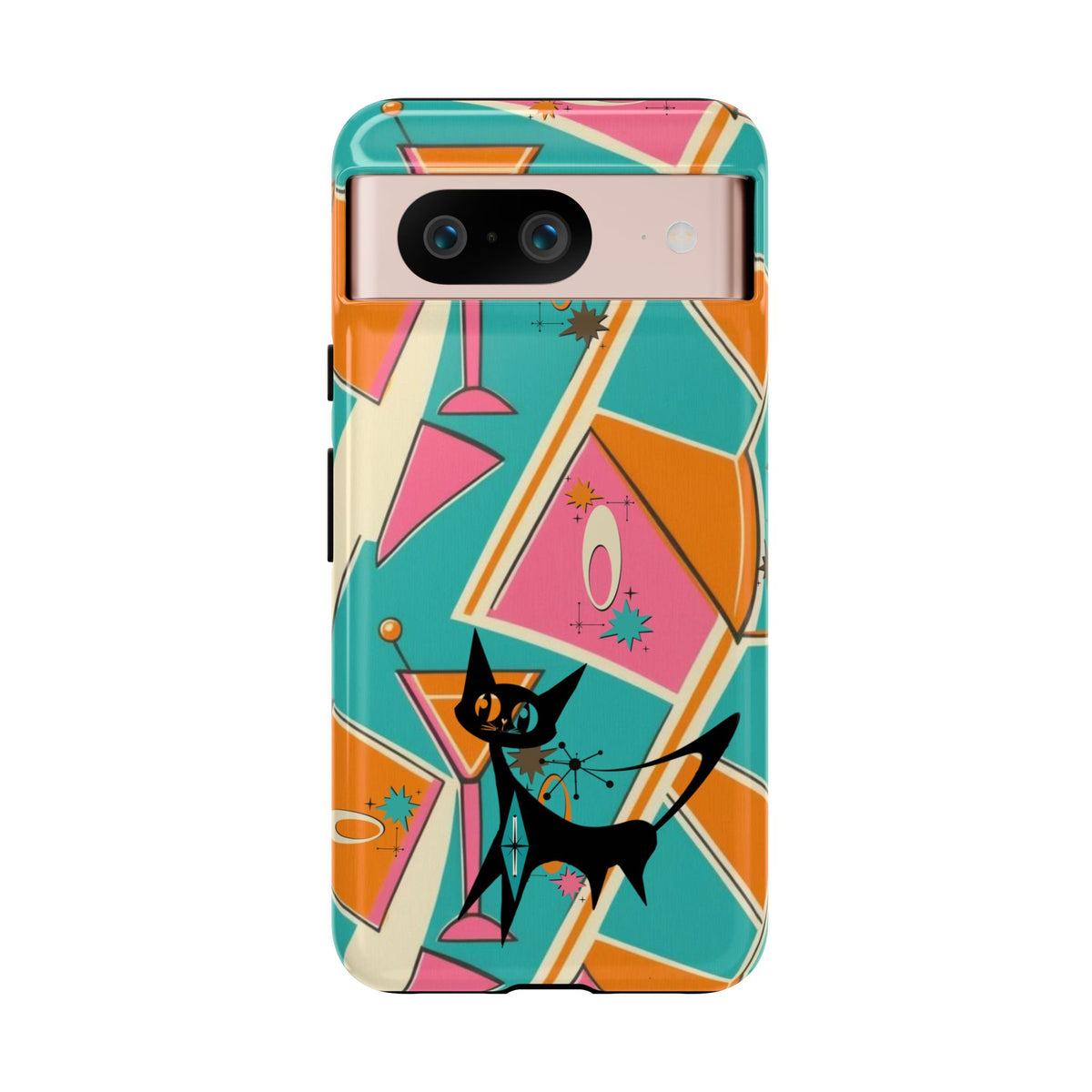 Atomic Cat Mid Mod Retro Cat Phone Case - Tough Cases for Stylish Cat Lovers