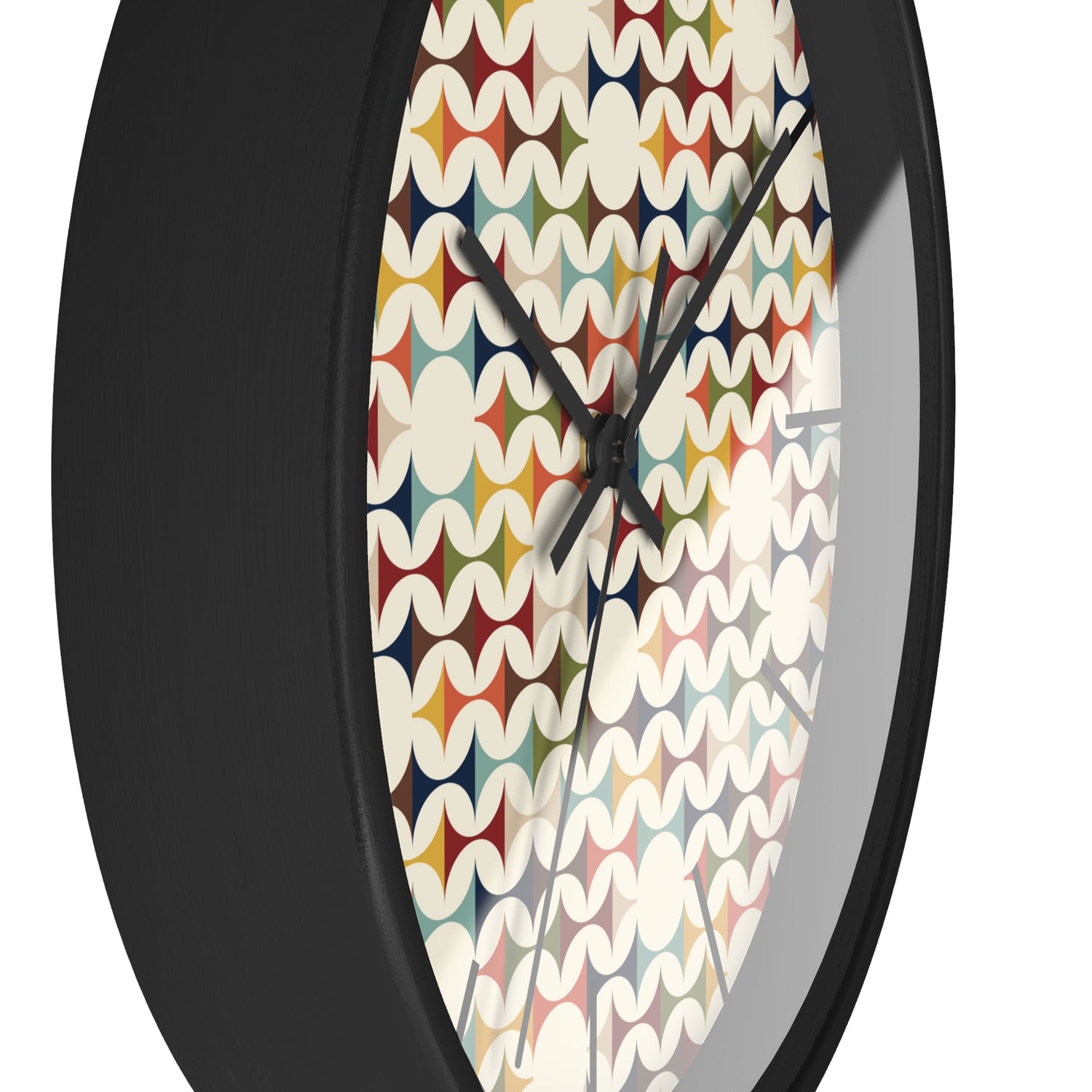 Mid Century Modern Scandinavian Designed, Geometric Retro Colorful Retro Wall Clock