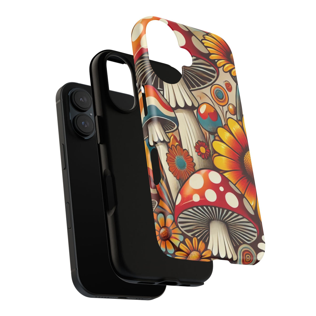 Colorful Mushroom Flower Phone Case - Boho Chic Design