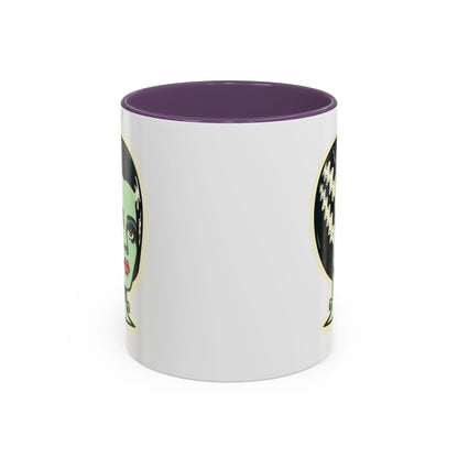 Bride of Frankenstein Retro Mid Mod Horror Buff Accent Coffee Mug - Mid Century Modern Gal