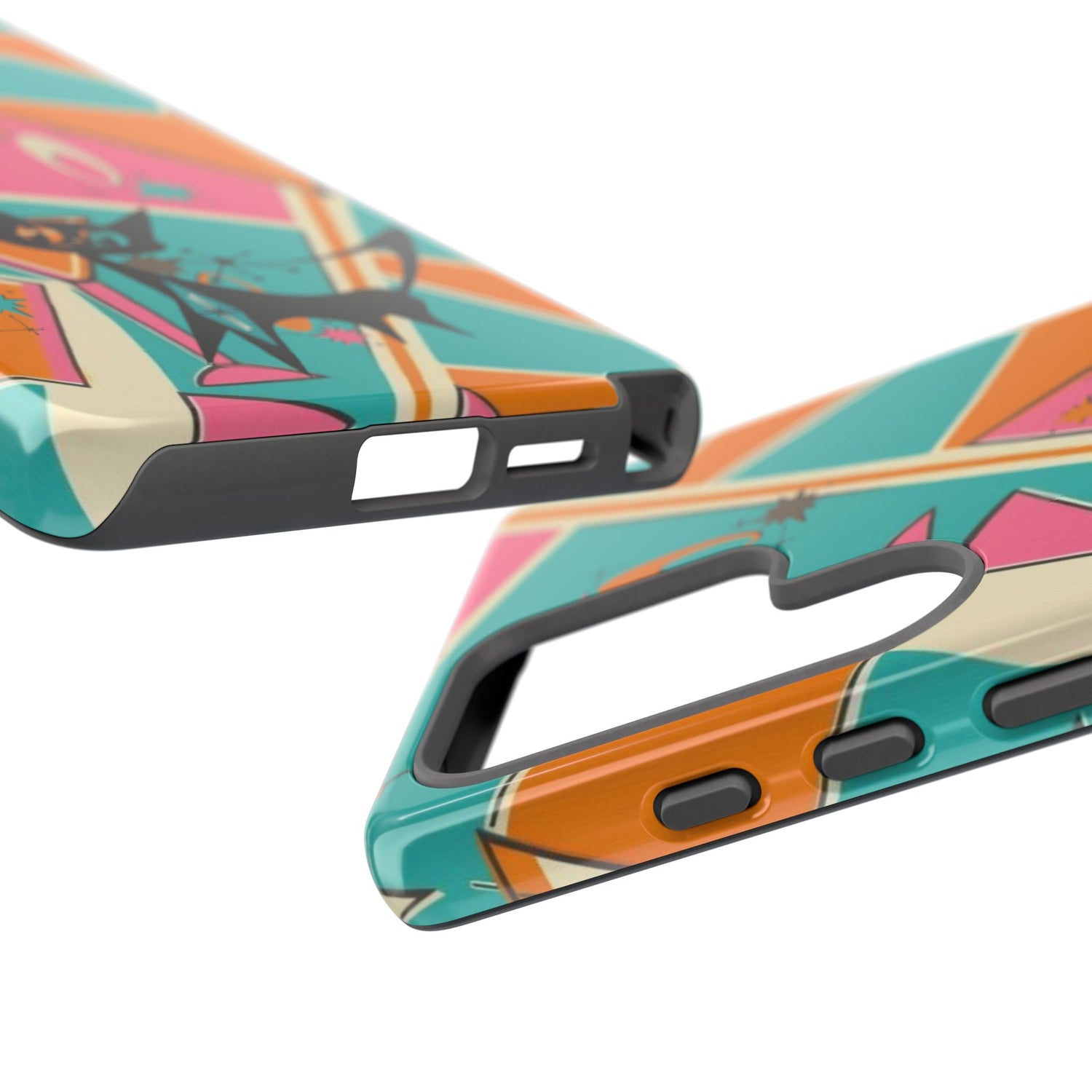Atomic Cat Mid Mod Retro Cat Phone Case - Tough Cases for Stylish Cat Lovers