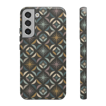 Mid Century Modern Elegant Gray Geometric Starburst Tough Phone Case