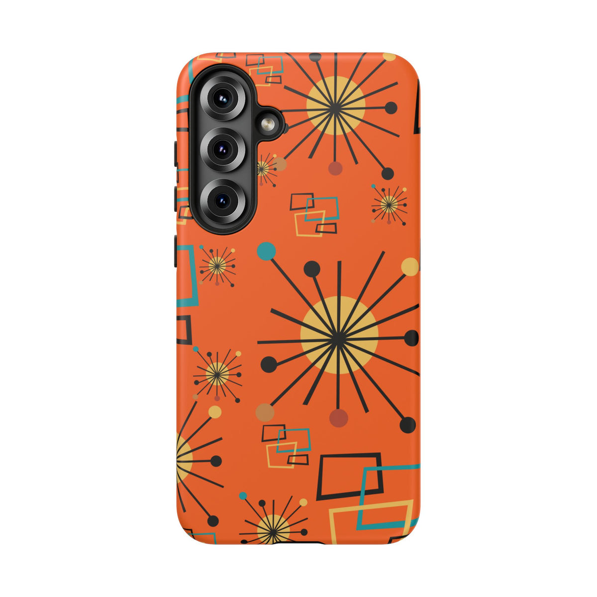 Mid Century Modern Sinatra Orange, Starburst, Geometric Funky Fun Tough Phone Case