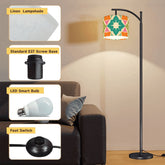 Atomic 50s Starburst Diamond Kitschy Orange, Teal, Green Mid Century Modern Arc Floor Lamp - Mid Century Modern Gal