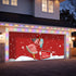 Mid Century Modern 50s Gal, Kitschy Holiday Red Christmas Garage Door Banner Backdrop - Mid Century Modern Gal