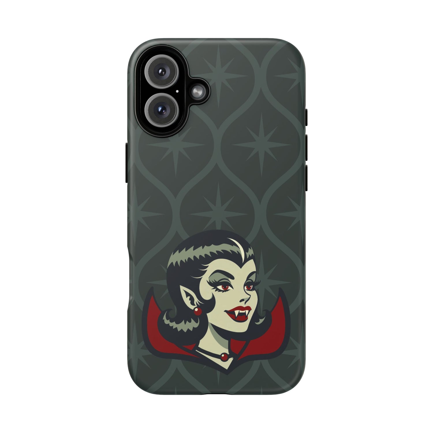 Vampire Dracula Girl Halloween Goth Horror Buff MCM Green Tough Phone Case