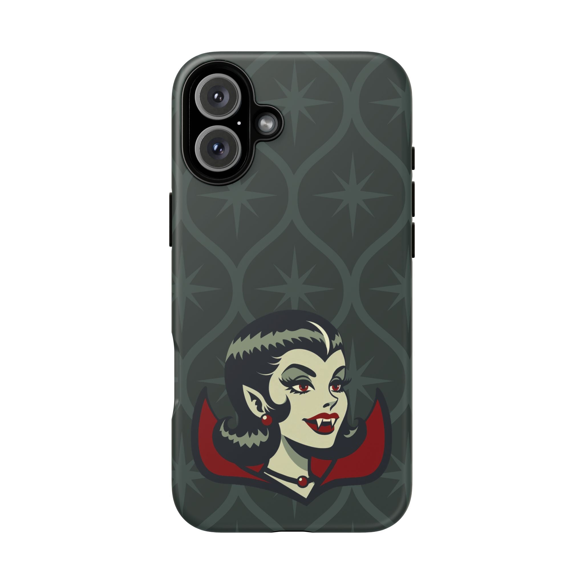 Vampire Dracula Girl Halloween Goth Horror Buff MCM Green Tough Phone Case