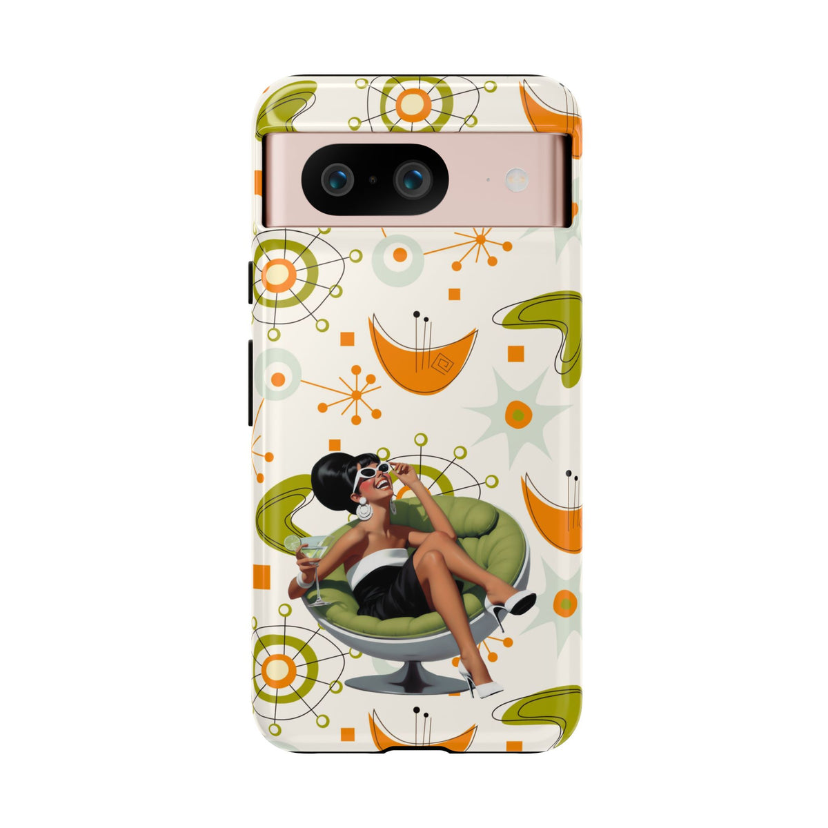 Mid Century Modern Atomic Starburst Mid Mod 60s Gal Retro Chic Tough Phone Case with Vintage Glamour Design