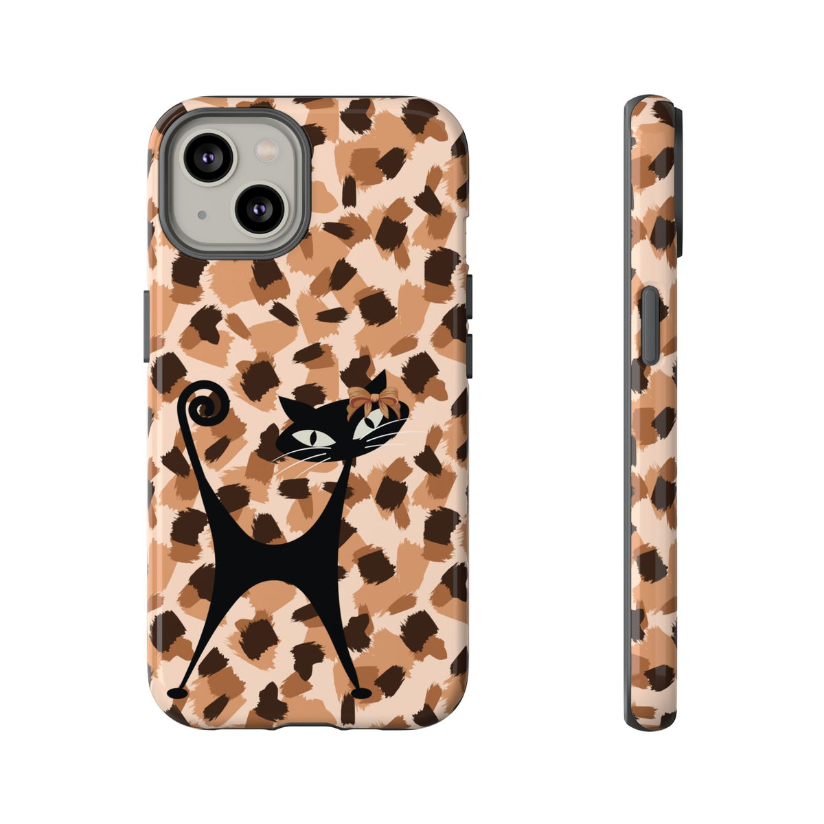 Mid Century Modern Atomic Cat, Animal Print Kitschy Trendy Smart Phone Tough Cases - Mid Century Modern Gal