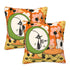 Retro Flower Power Groovy Cat Plush Throw Pillow Covers 2 pcs - Mid Century Modern Gal