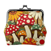 Retro Groovy Mushroom Funky Mod Coin Purse for Women - Mid Century Modern Gal