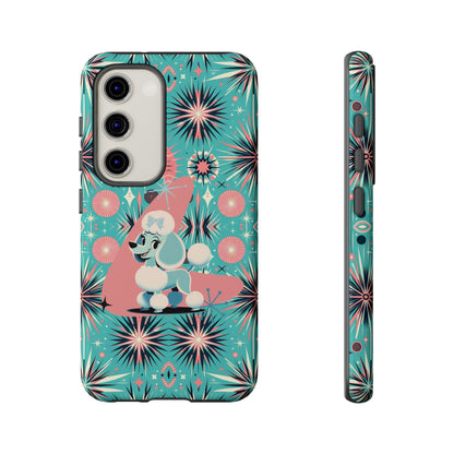 1950s Mid Century Modern Atomic Pink, Poodle Retro Smart Phone Tough Cases