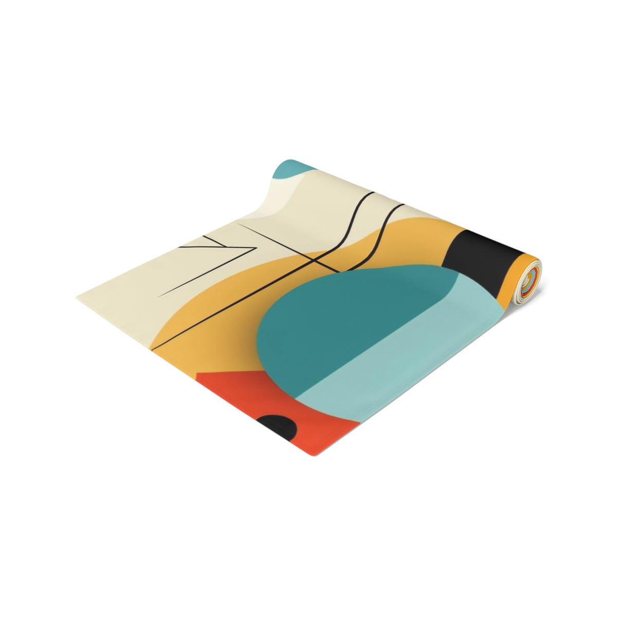 Modern Bauhaus Geometric Designed Table Runner - Mid Century Modern Gal