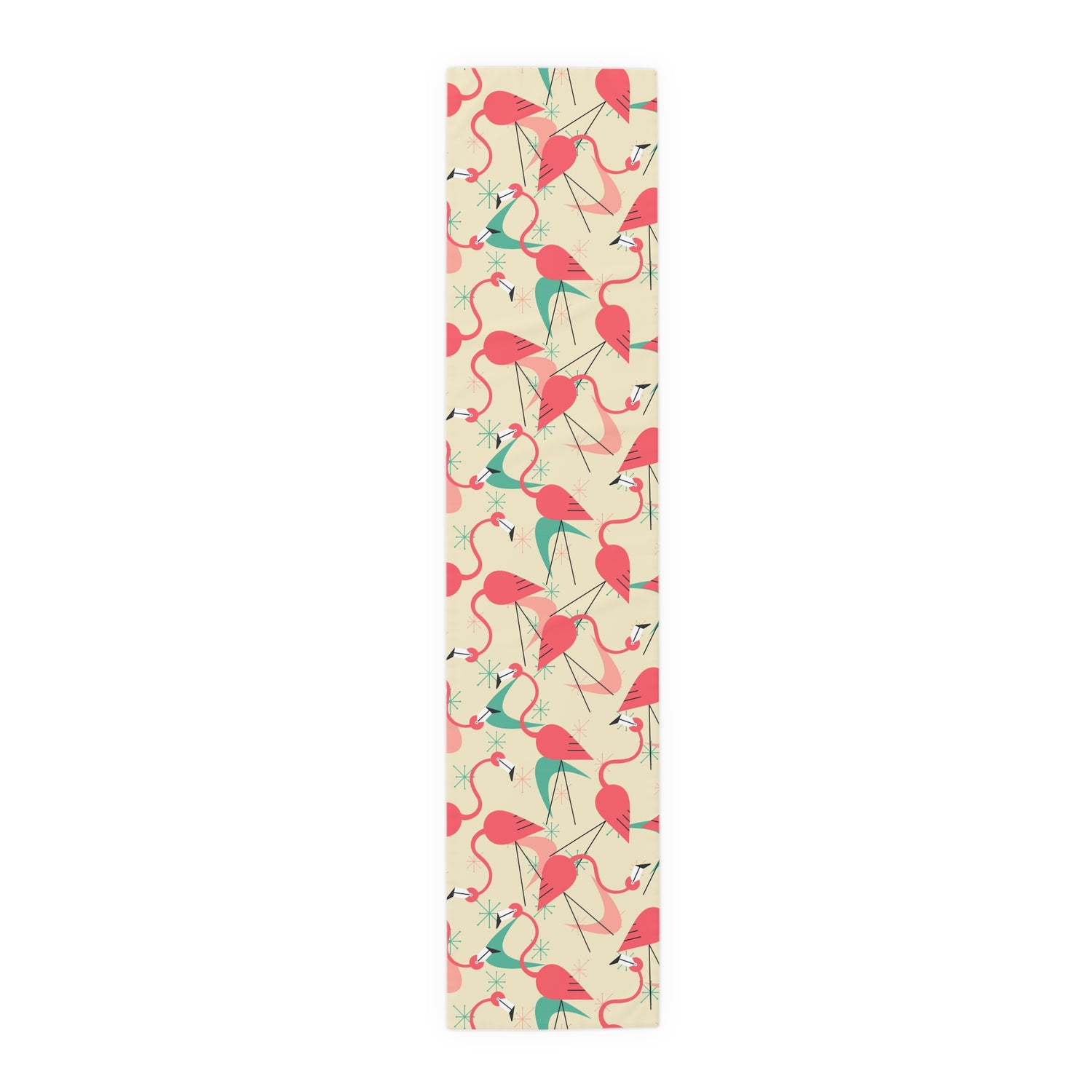 Retro Kitschy Tropical Flamingo Summer Vibes, Palm Spring California Table Runner for Summer Parties &amp; Home Decor - Mid Century Modern Gal