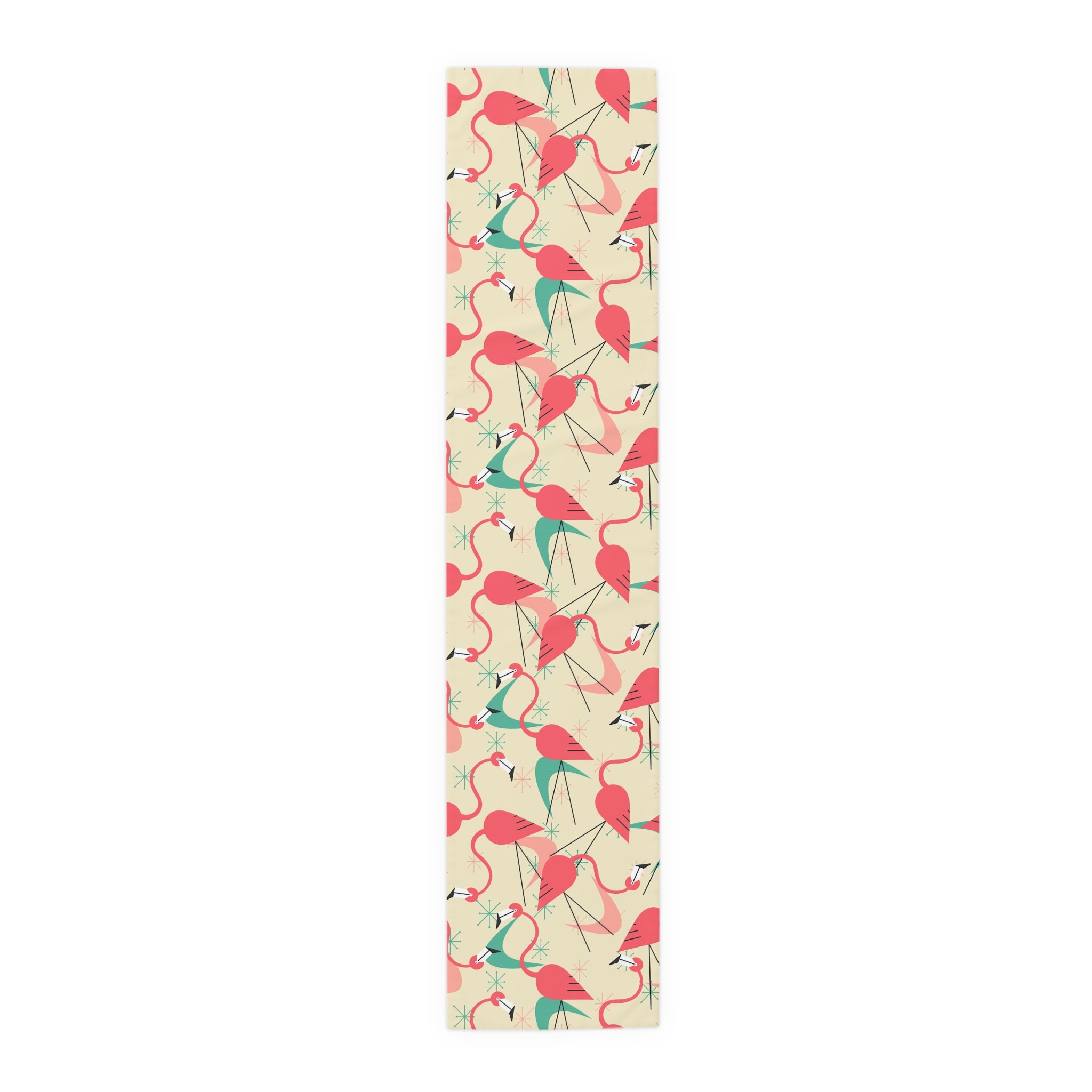 Retro Kitschy Tropical Flamingo Summer Vibes, Palm Spring California Table Runner for Summer Parties &amp; Home Decor - Mid Century Modern Gal