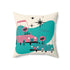 Atomic Space Cats, Beep Beep, Retro Cars, Space Kitties, Kitschy Fun Quirky Throw Pillow With Insert - Mid Century Modern Gal