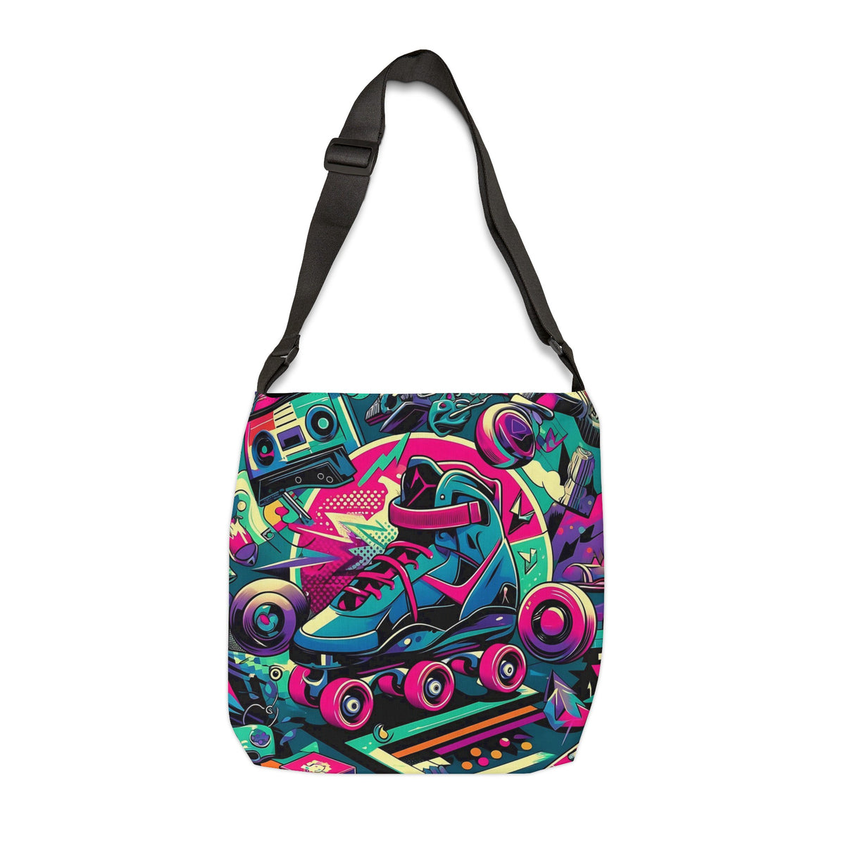 80s Retro Rollerskate Funky Tote Bag Gift For 80s Lover - Mid Century Modern Gal
