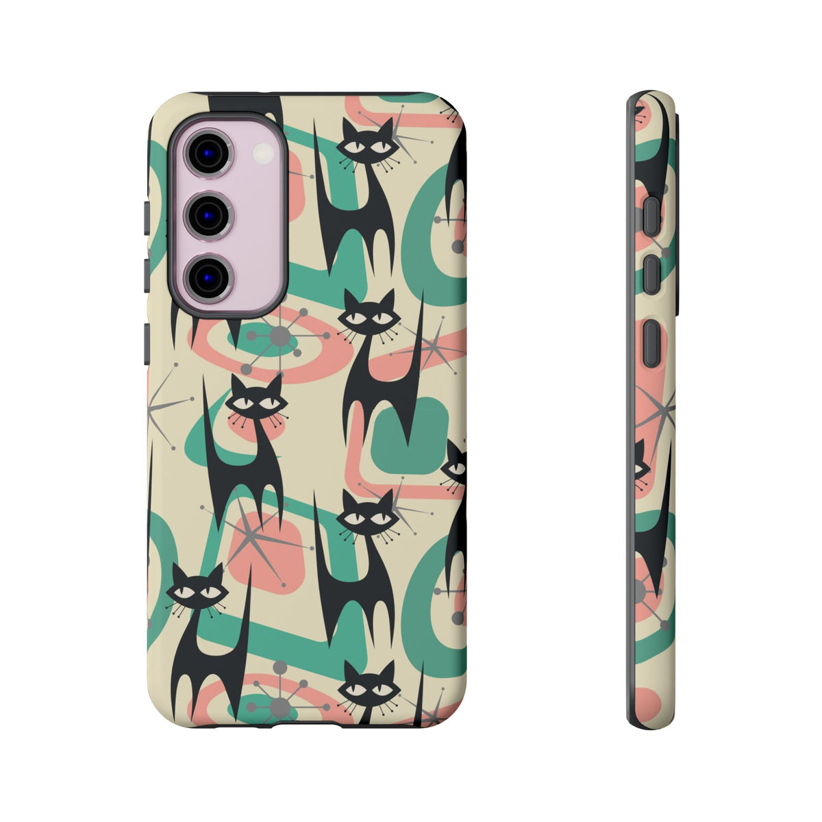 Atomic Cat Mid Century Modern Starburst Retro Kitsch Tough Phone Case - Mid Century Modern Gal