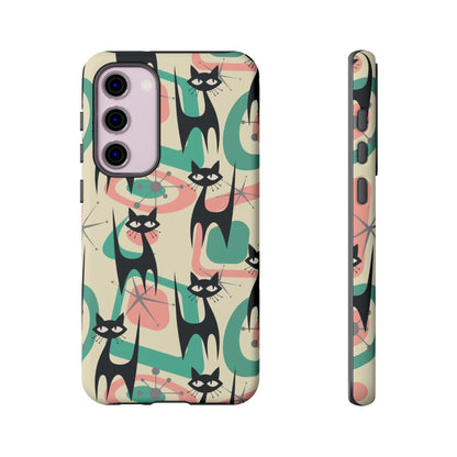 Atomic Cat Mid Century Modern Starburst Retro Kitsch Tough Phone Case - Mid Century Modern Gal