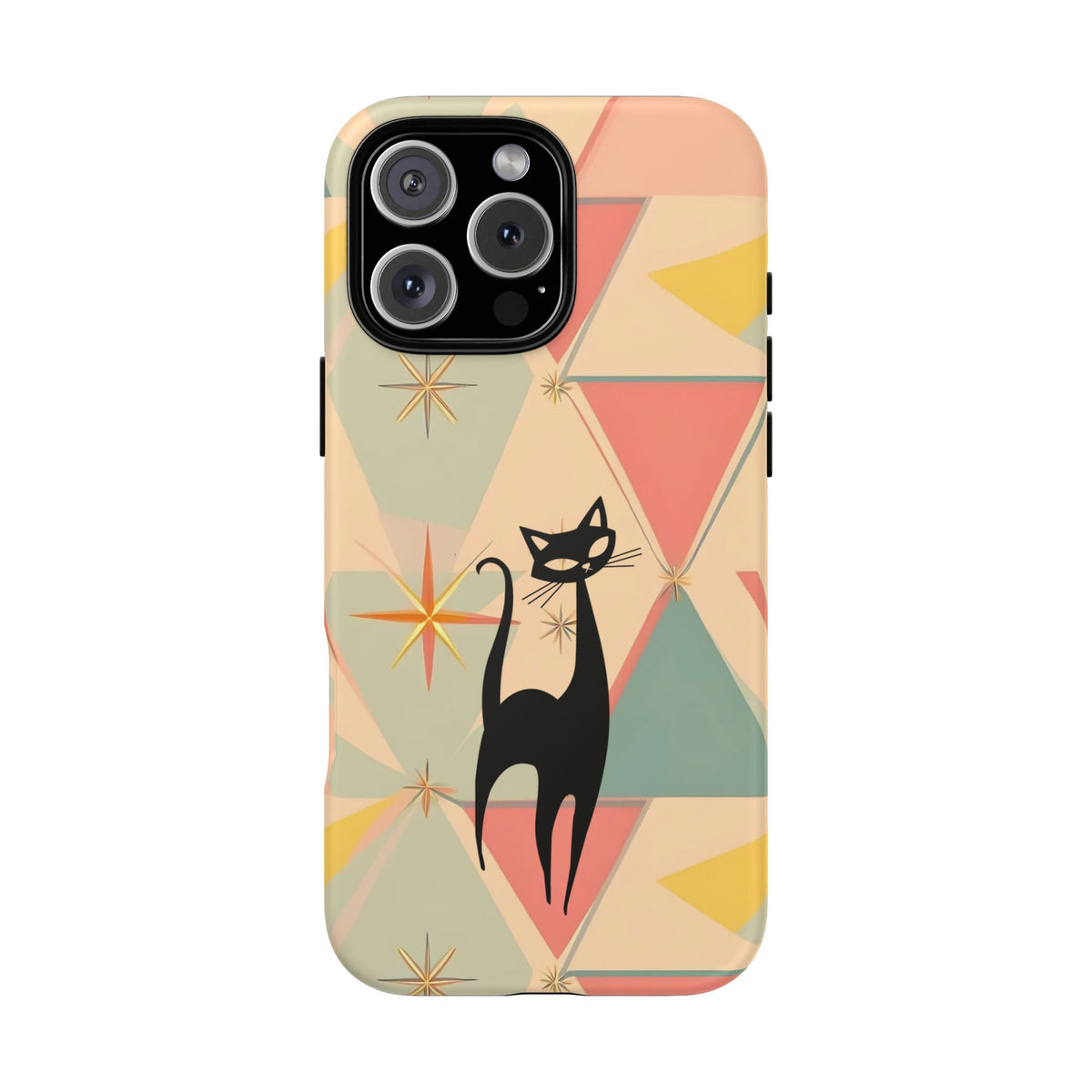 Atomic Cat Mid Mod Retro Cat Phone Case | Tough Cases with Vintage Vibe | Ideal for Cat Lovers