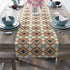 Mid Century Modern Interlocking Geometric, Terracotta Sage Charcoal Table Runner - Mid Century Modern Gal