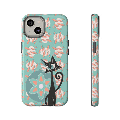 Atomic Cat, Mid Century Modern Funky Fun Smart Phone Tough Phone Cases