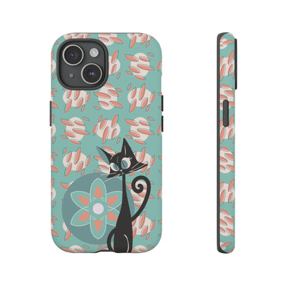 Atomic Cat, Mid Century Modern Funky Fun Smart Phone Tough Phone Cases
