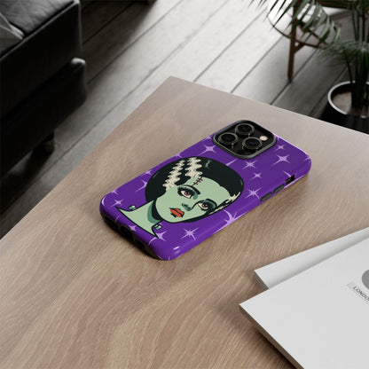 Bride of Frankenstein Retro Mid Mod Horror Buff Purple Halloween Tough Phone Case