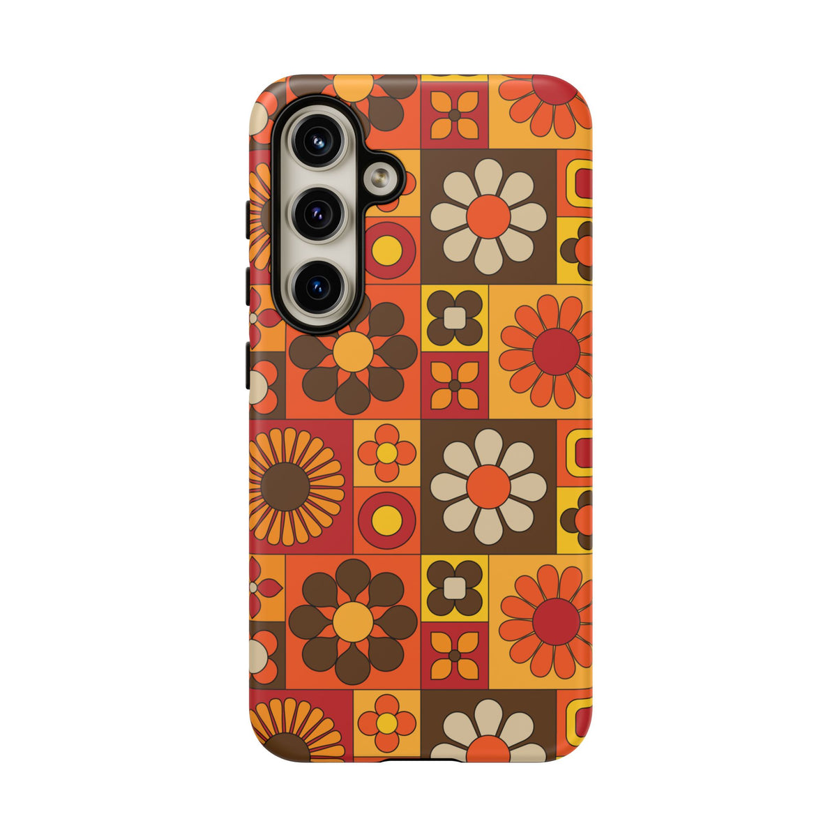Retro 70s Mid Mod Floral Phone Case | Tough Cases for Flower Lovers - Mid Century Modern Gal