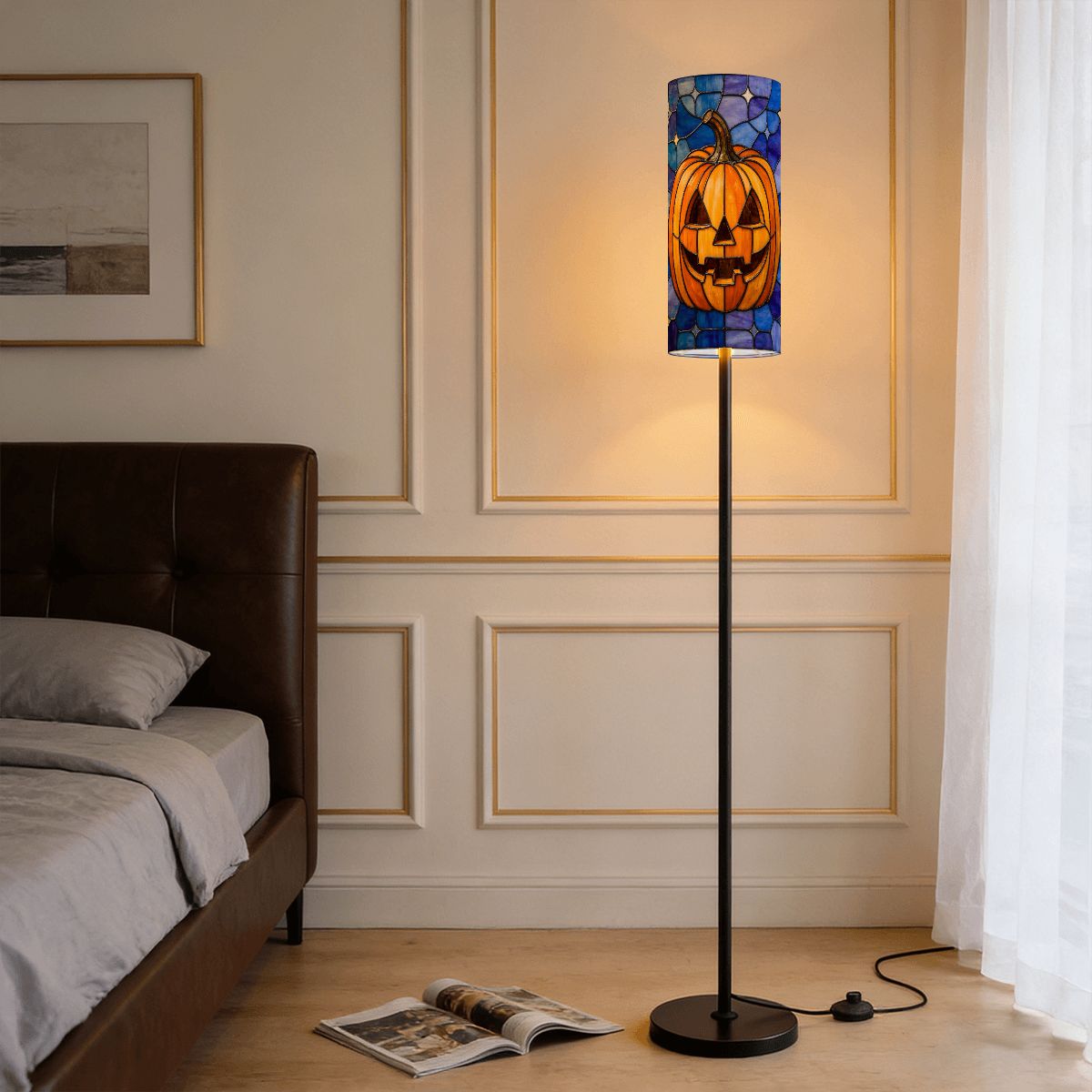 Halloween Stained Glass Style Jack-o&