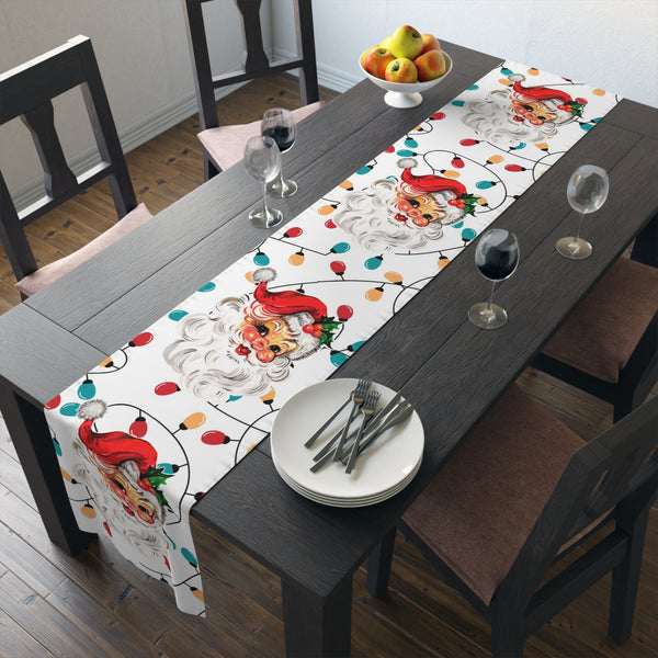 Whimsical Santa Table Runner - Holiday Decor, Christmas Tabletop, Festive Party Accent, Vintage Style, Cozy Gatherings