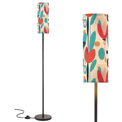Mid Century Modern Retro Scandinavian Floral Slim Torchiere Floor Lamp - Mid Century Modern Gal