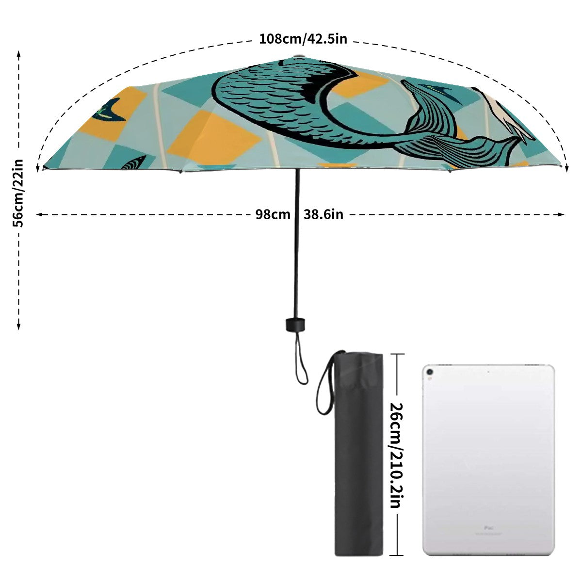 Unique Funky Cool Umbrella 50s Mermaid Kitschy Mod UV Protection Umbrella - Mid Century Modern Gal