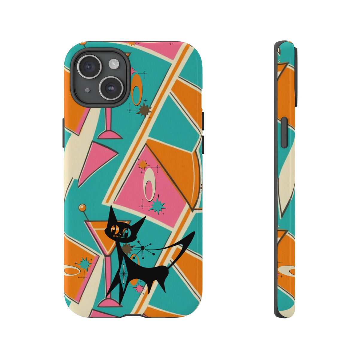 Atomic Cat Mid Mod Retro Cat Phone Case - Tough Cases for Stylish Cat Lovers - Mid Century Modern Gal
