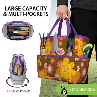 Retro 70s Groovy Flower Power Garden Tool Bag