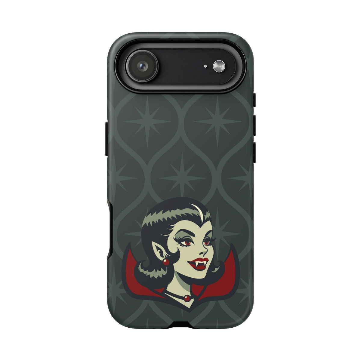 Vampire Dracula Girl Halloween Goth Horror Buff MCM Green Tough Phone Case