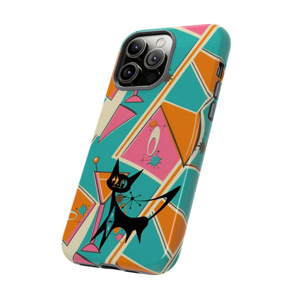 Atomic Cat Mid Mod Retro Cat Phone Case - Tough Cases for Stylish Cat Lovers