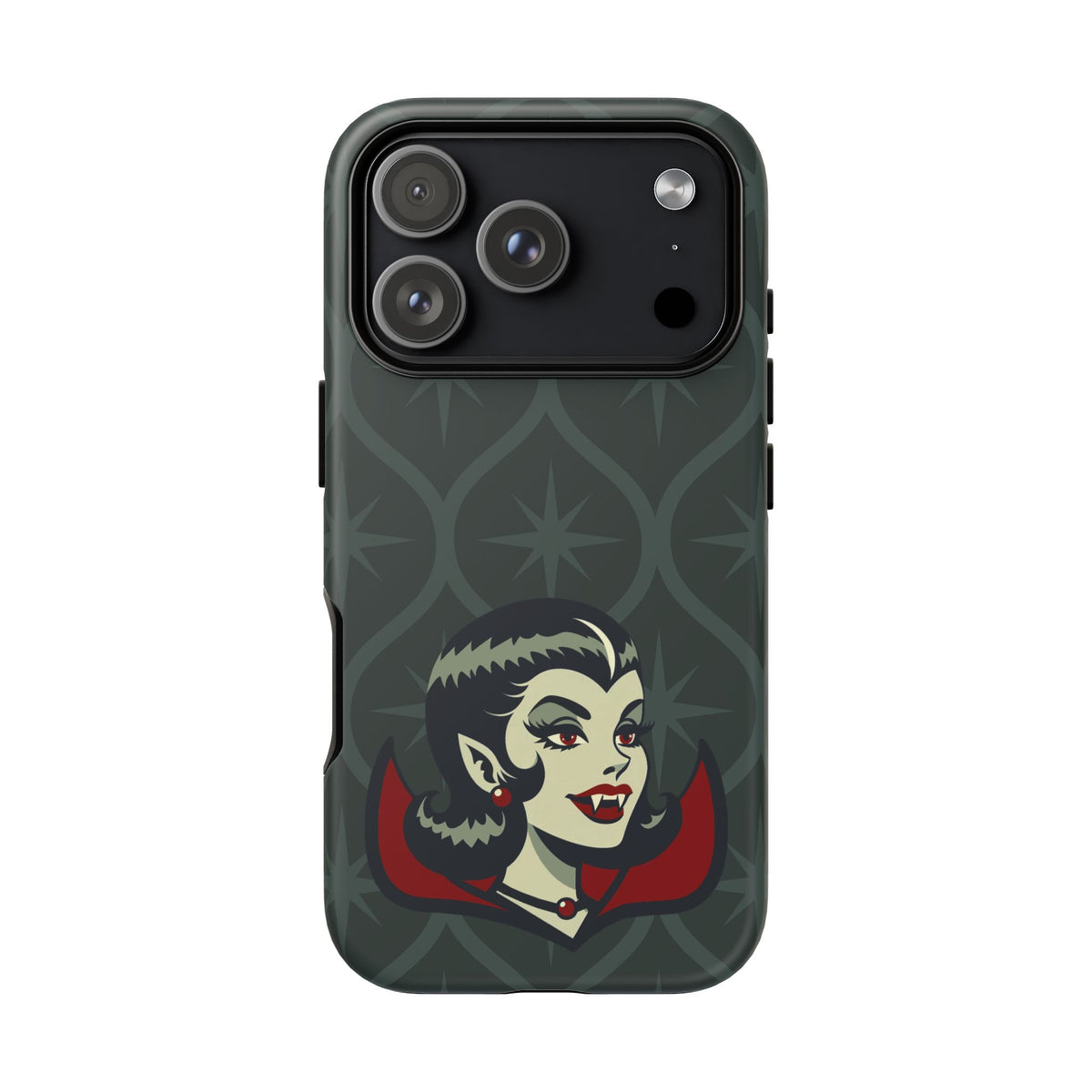 Vampire Dracula Girl Halloween Goth Horror Buff MCM Green Tough Phone Case