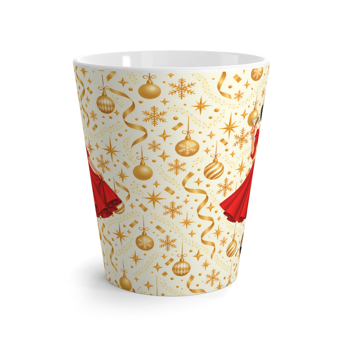 Mid Century Modern Christmas Martini Gal Latte Mug