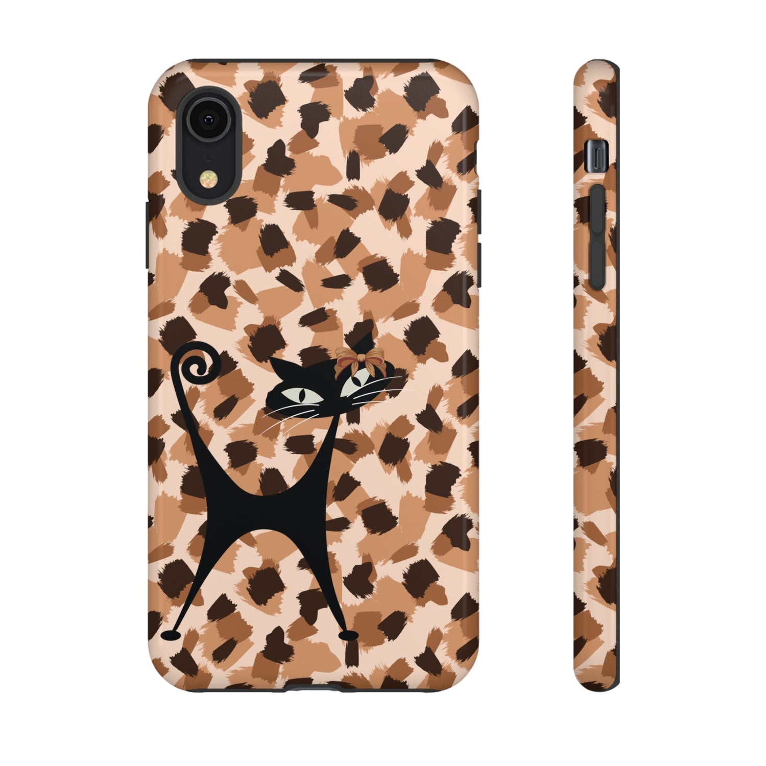 Mid Century Modern Atomic Cat, Animal Print Kitschy Trendy Smart Phone Tough Cases