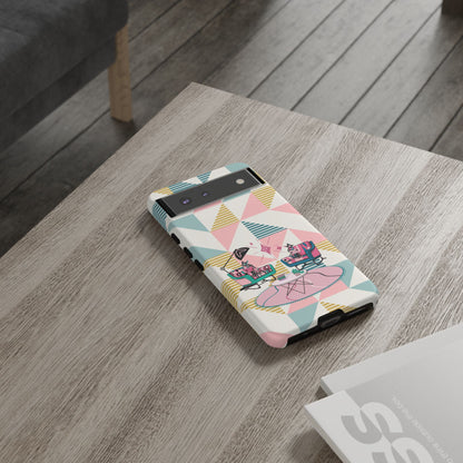 Atomic Cats Reading, Book Talk, Book Lover, Retro Chic Phone Case with Retro Vibe - Cozy Living Room Design