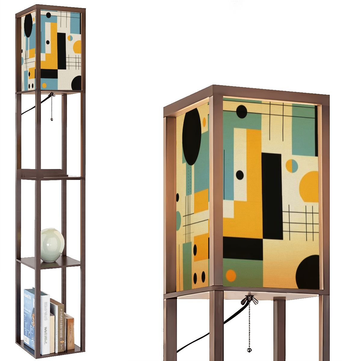 Mid Century Modern Bauhaus Designed Mod Retro Floor Lamp With Shelves - Mid Century Modern Gal