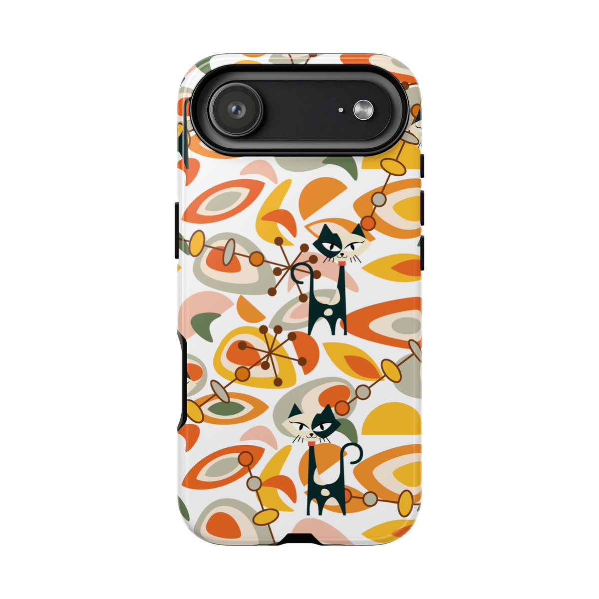 Atomic Cat Mid Mod Orange, Yellow, Groovy Cat Smart Phone Tough Cases