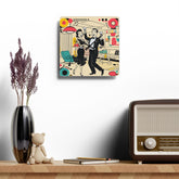 Mid Mod Couple Retro Cocktail Party Acrylic Wall Clock - Fun Vintage Design for Home Decor - Mid Century Modern Gal