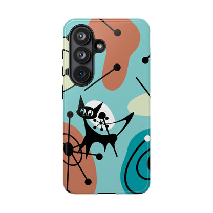Atomic Kittie, Mid Century Modern Geometric Amoeba Retro Smart PhoneTough Phone