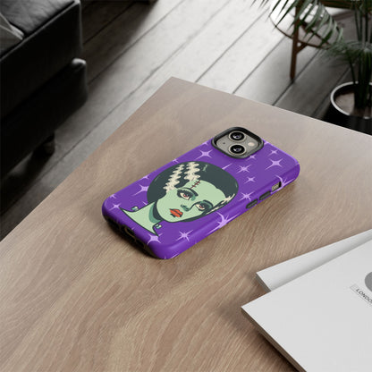 Bride of Frankenstein Retro Mid Mod Horror Buff Purple Halloween Tough Phone Case