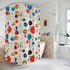 Mid Century Modern Bauhaus Red, Blue, Yellow Geometric Retro Style Shower Curtain - Mid Century Modern Gal