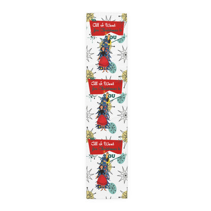 All I want For Christmas Is You, Kitschy MCM Christmas Festive Table Runner