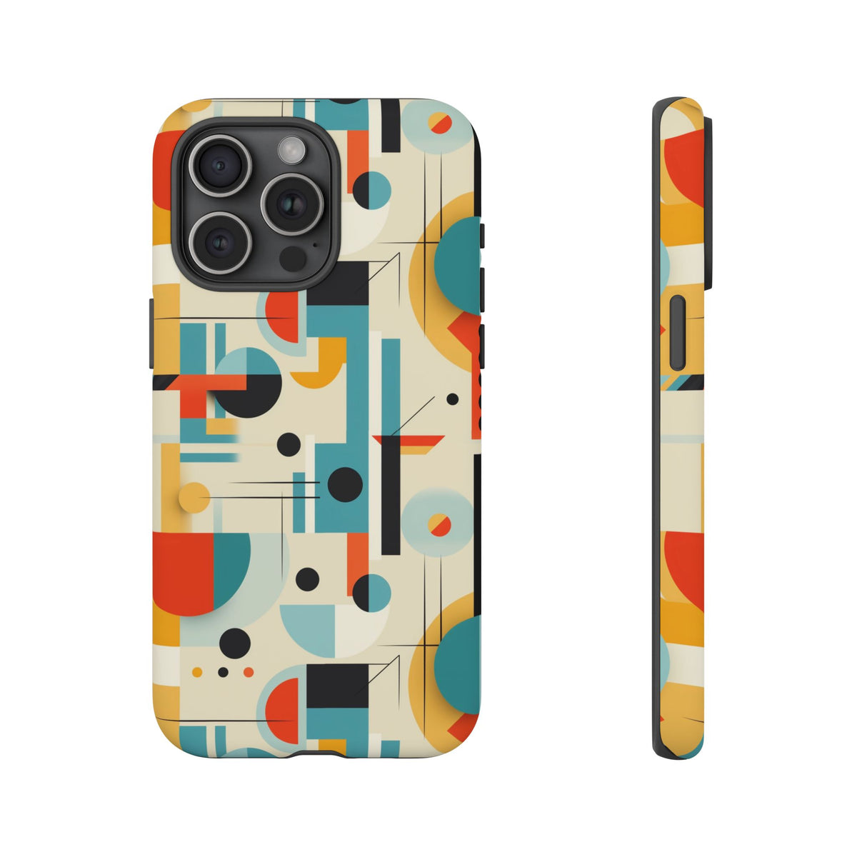Bauhaus Designed Mid Mod Geometric Groovy Smart Phone, iPhone, Samsung, Pixel Compatible Tough Cases