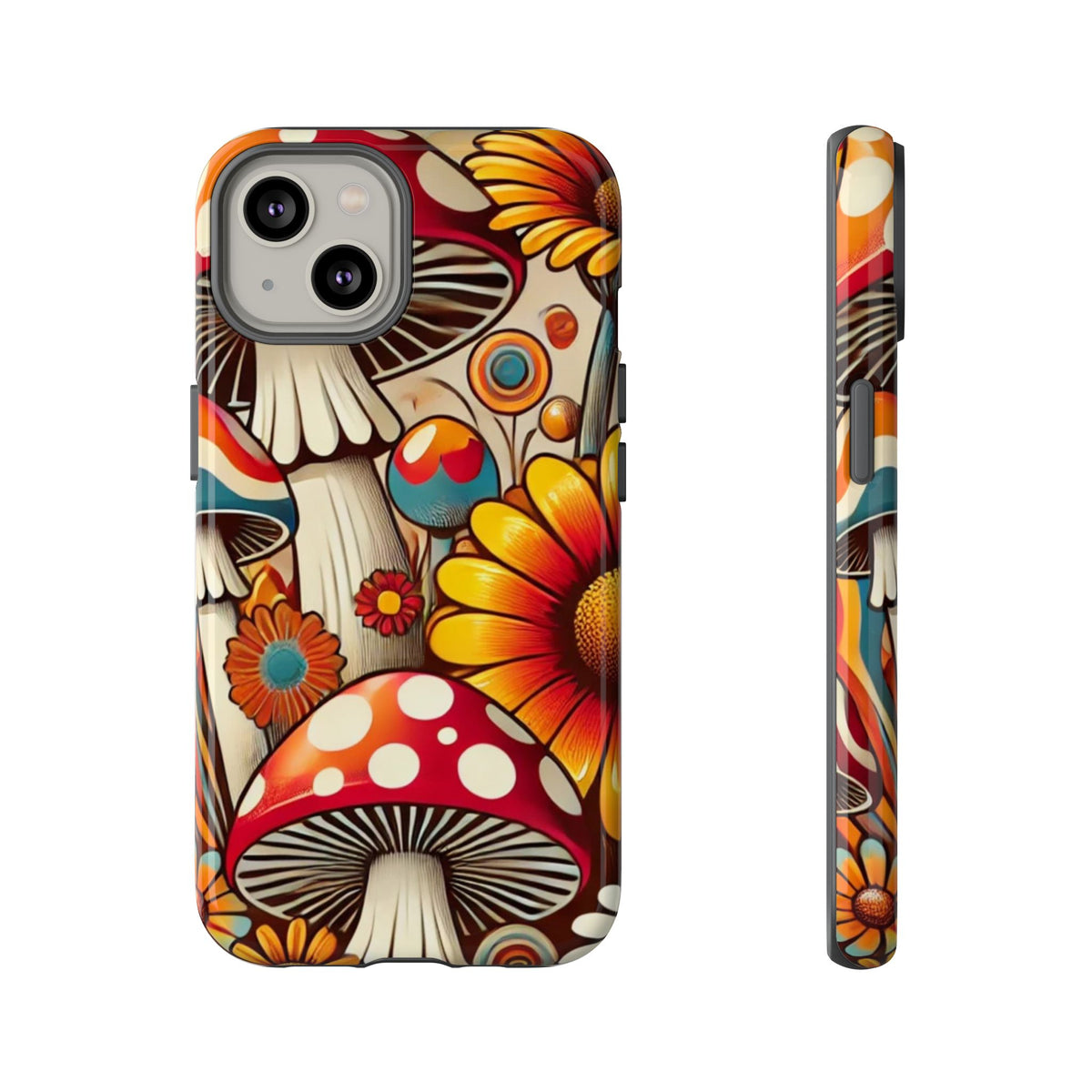 Colorful Mushroom Flower Phone Case - Boho Chic Design